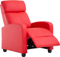 Recliner Chair Push-Back PU Red - Comfortable Living Room Recliner