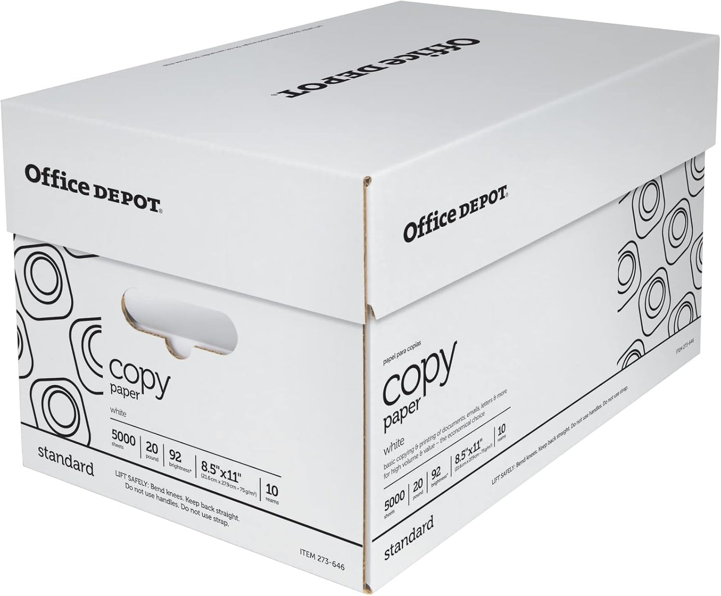 Office Depot White Copy Paper - 10 Reams x 500 Sheets - High-Quality Printing