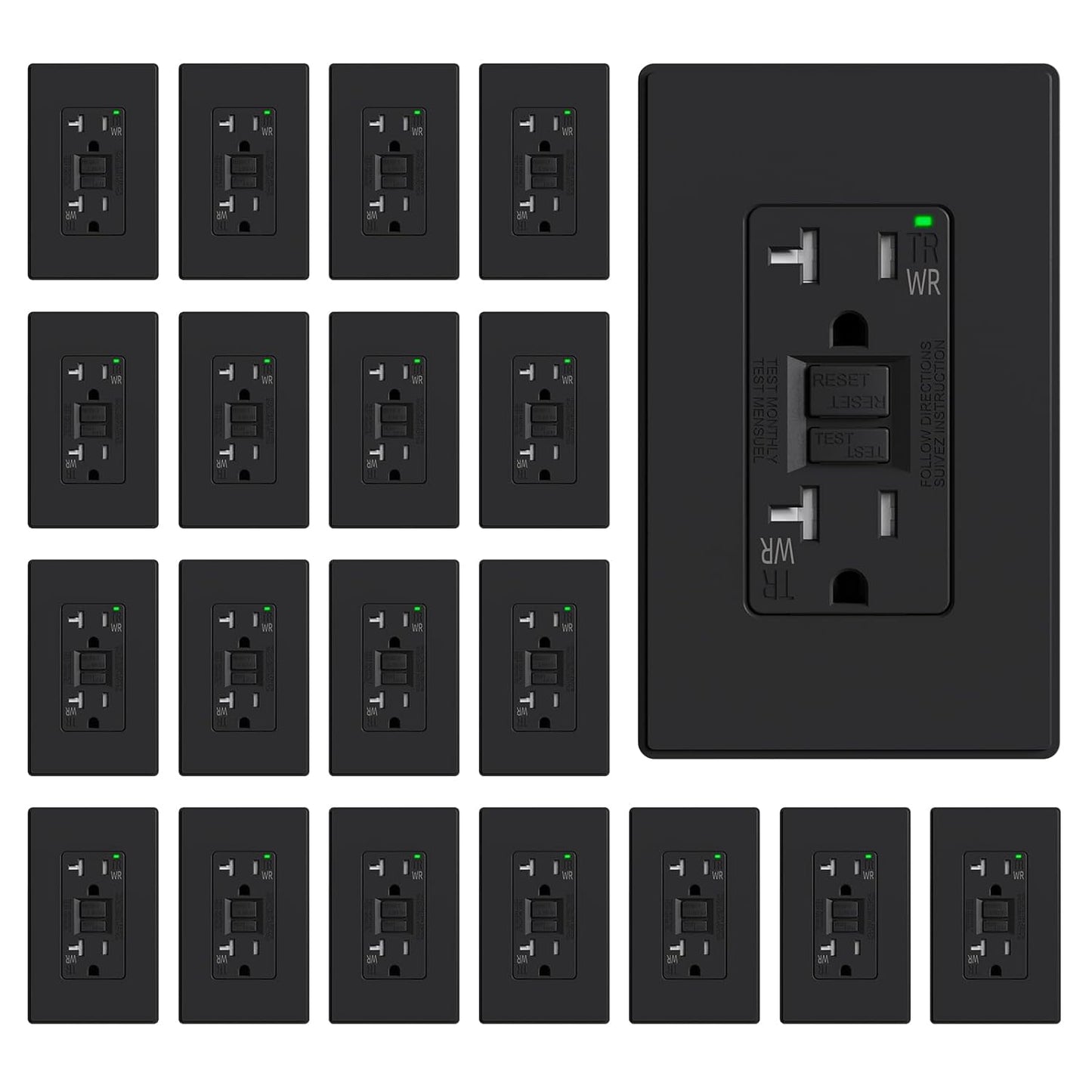 ELEGRP GFCI Outlet Outdoor, 20 Amp Self-Test Design for Safety