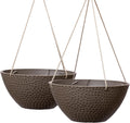 HONEYCOMBED Hanging Planters for Outdoor Plants - Large Set of 2