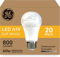 GE LED Light Bulbs 60 Watt Soft White A19 20 Pack for Home
