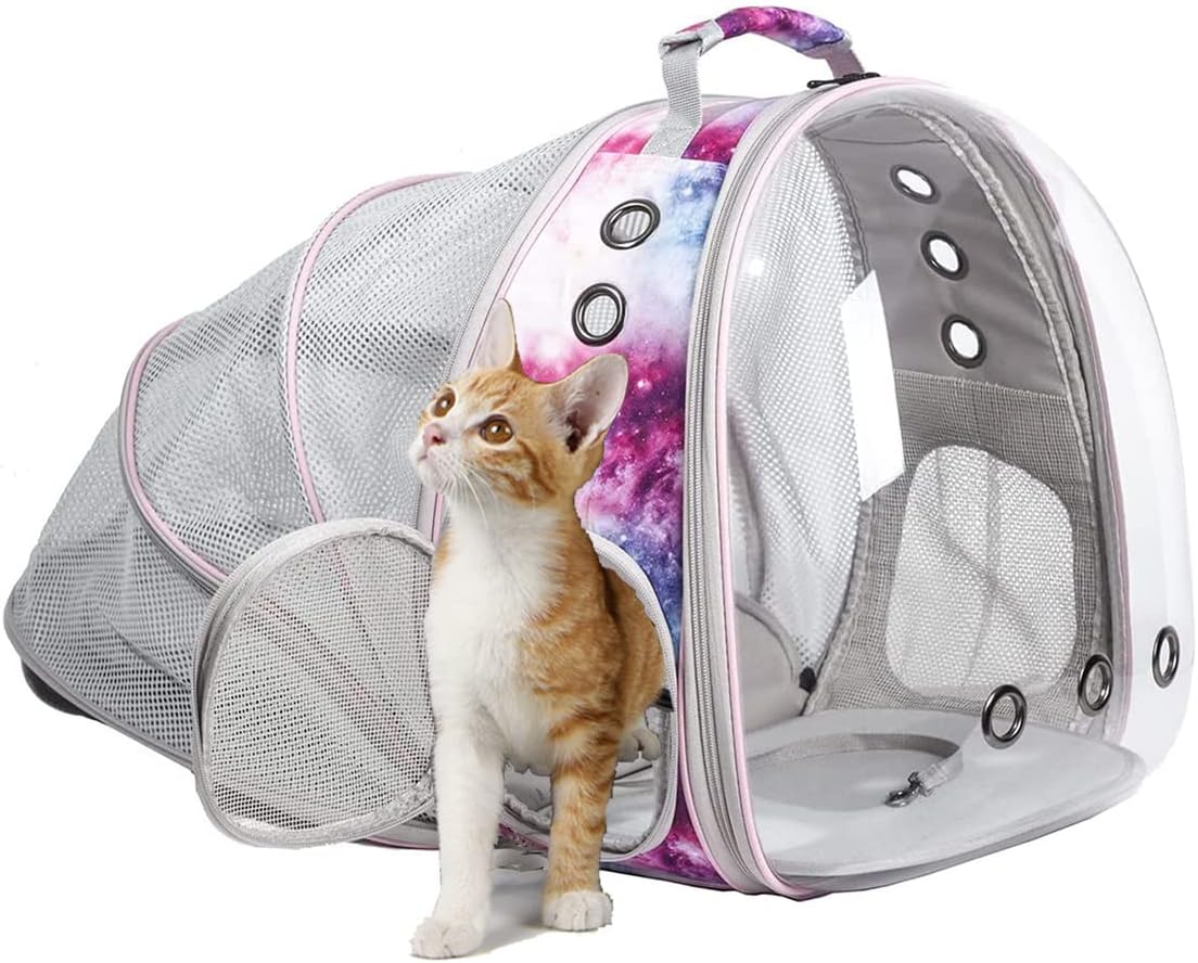 Galaxy Pink Cat Backpack Carrier for Kittens and Small Pets