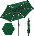 Outdoor Solar Market Table Patio Umbrella 7.5ft - LED, Tilt, Crank