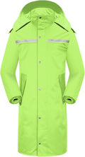 Long Waterproof Raincoat for Men and Women - Packable Reflective