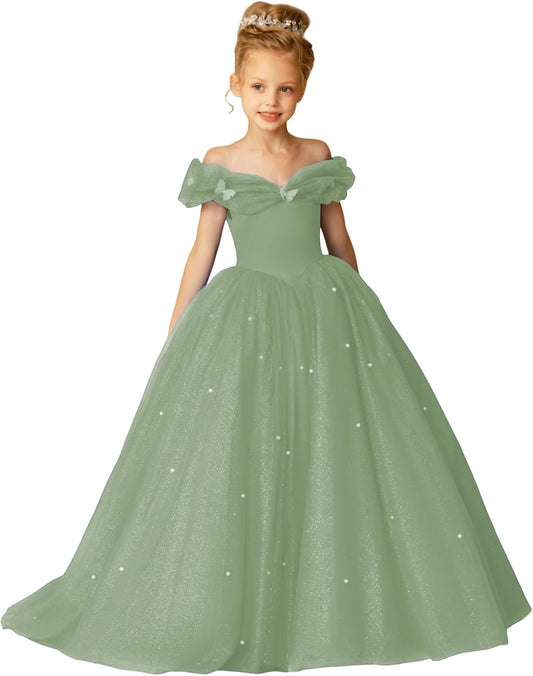 Elegant Off Shoulder Flower Girl Dresses for Special Occasions