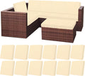 Outdoor Patio Cushion Covers Set of 12 - Stretch Waterproof Seat