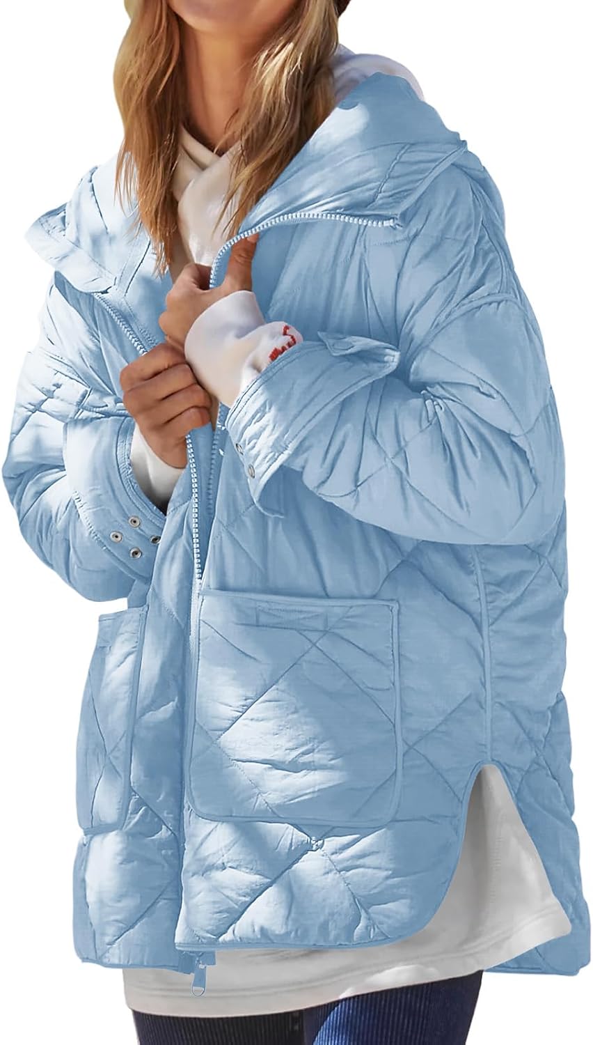 Dyexces Womens Quilted Puffer Jacket Lightweight Warm Coat