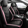 Car Seat Covers Full Set Pink Leather 5 Seat - Waterproof Protection