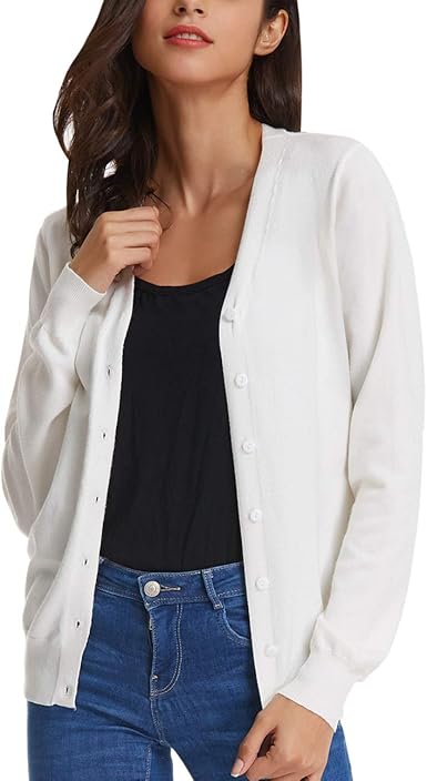 GRACE KARIN Women's Long Sleeve Button Down Sweater Cardigan