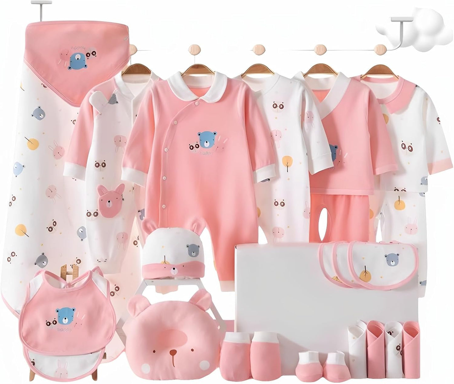Baby Girl Clothes Set with Adorable Animal Prints for Newborns