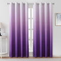 Purple Ombre Blackout Curtains 52 x 84 in - Gradient Room Darkening