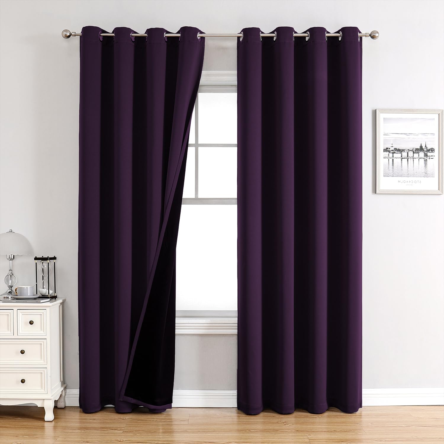 ChrisDowa 100% Blackout Curtains for Bedroom Total Blackout