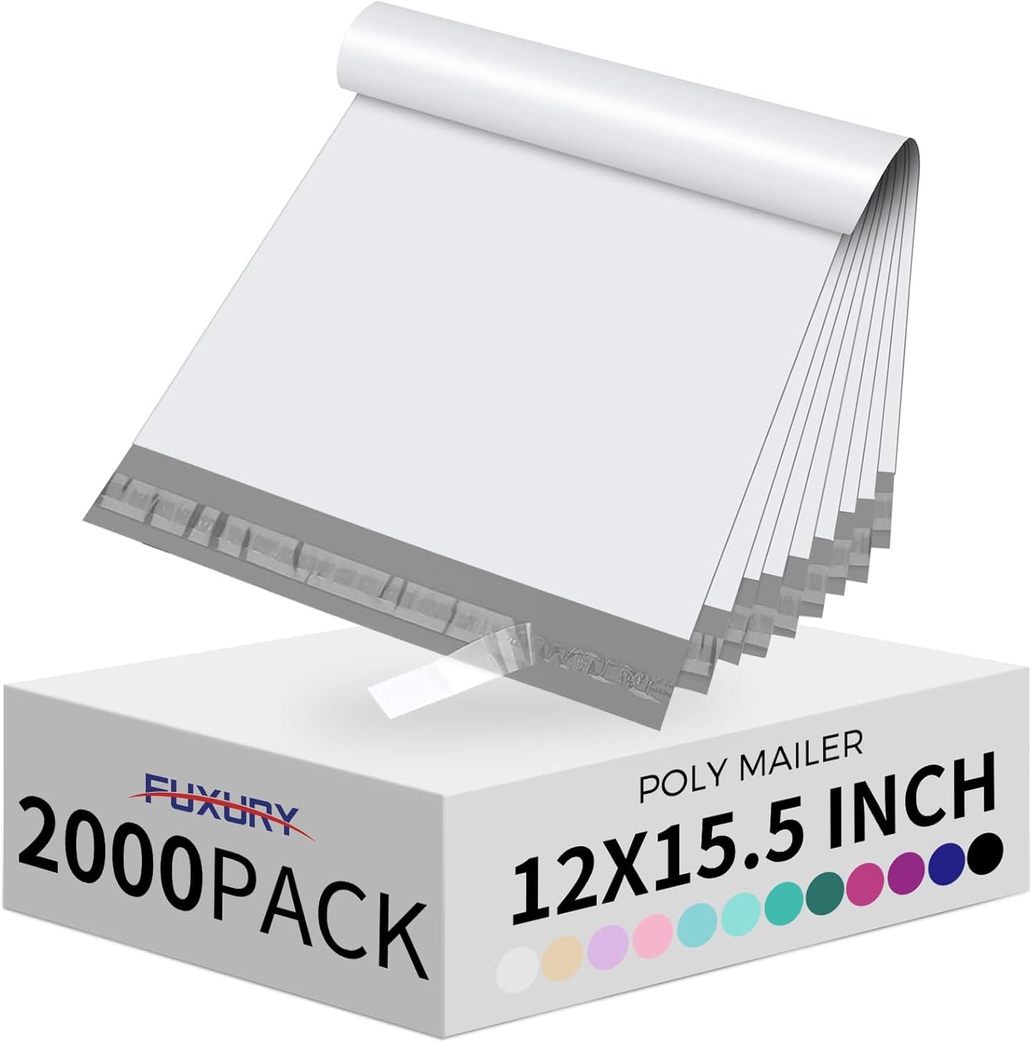 Fuxury 2000 Pcs 12x15.5in Poly Mailers for Small Business Shipping