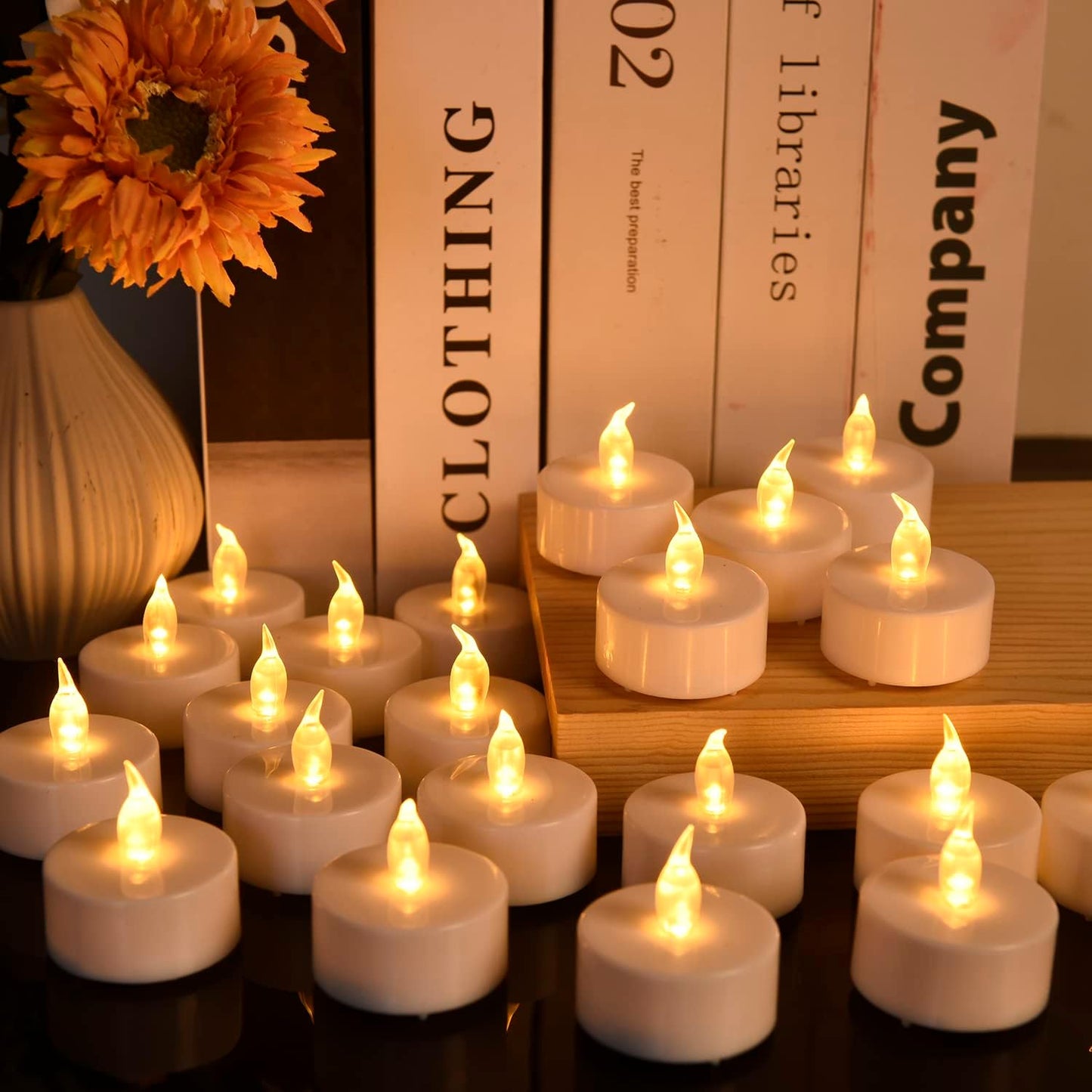 Flameless LED Tea Lights 200 Pack for Parties and Home Decor