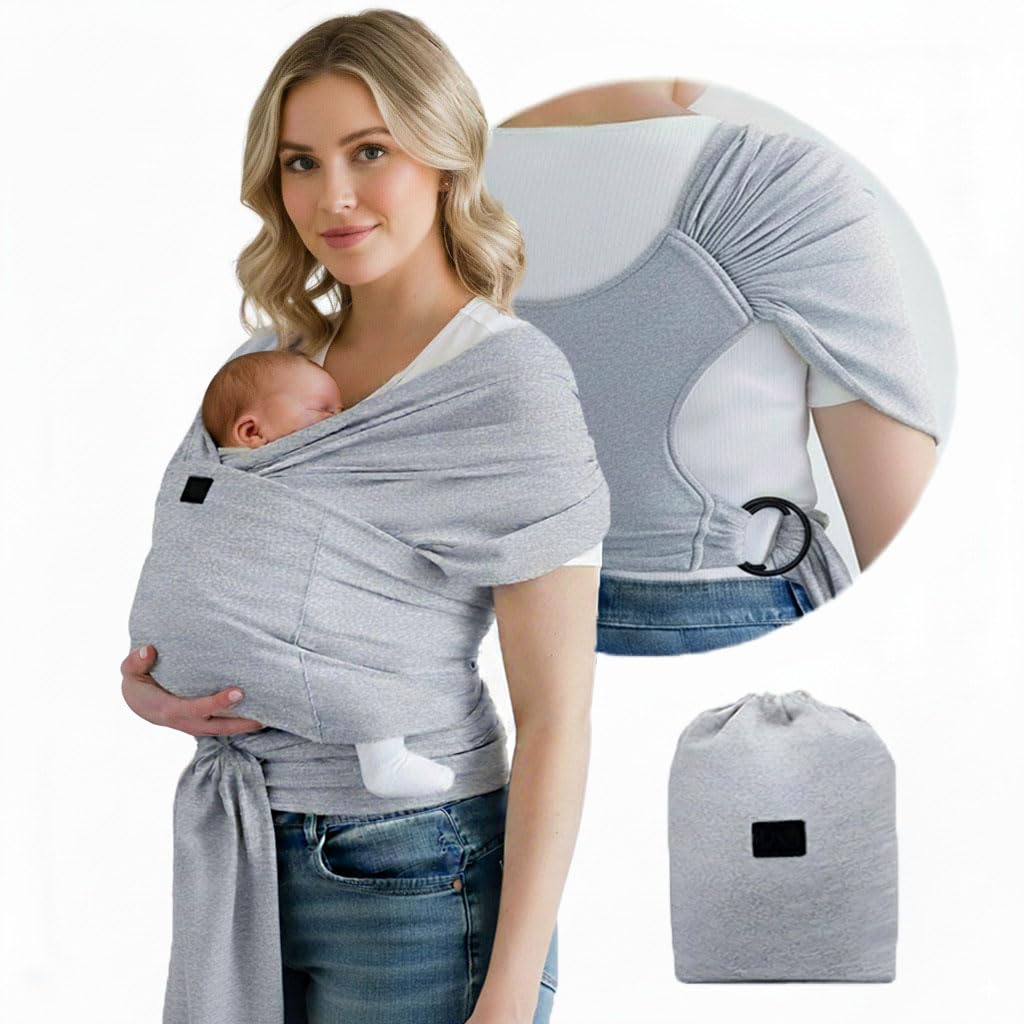Versatile Gray & Black Baby Carrier Wrap for Comfortable Support