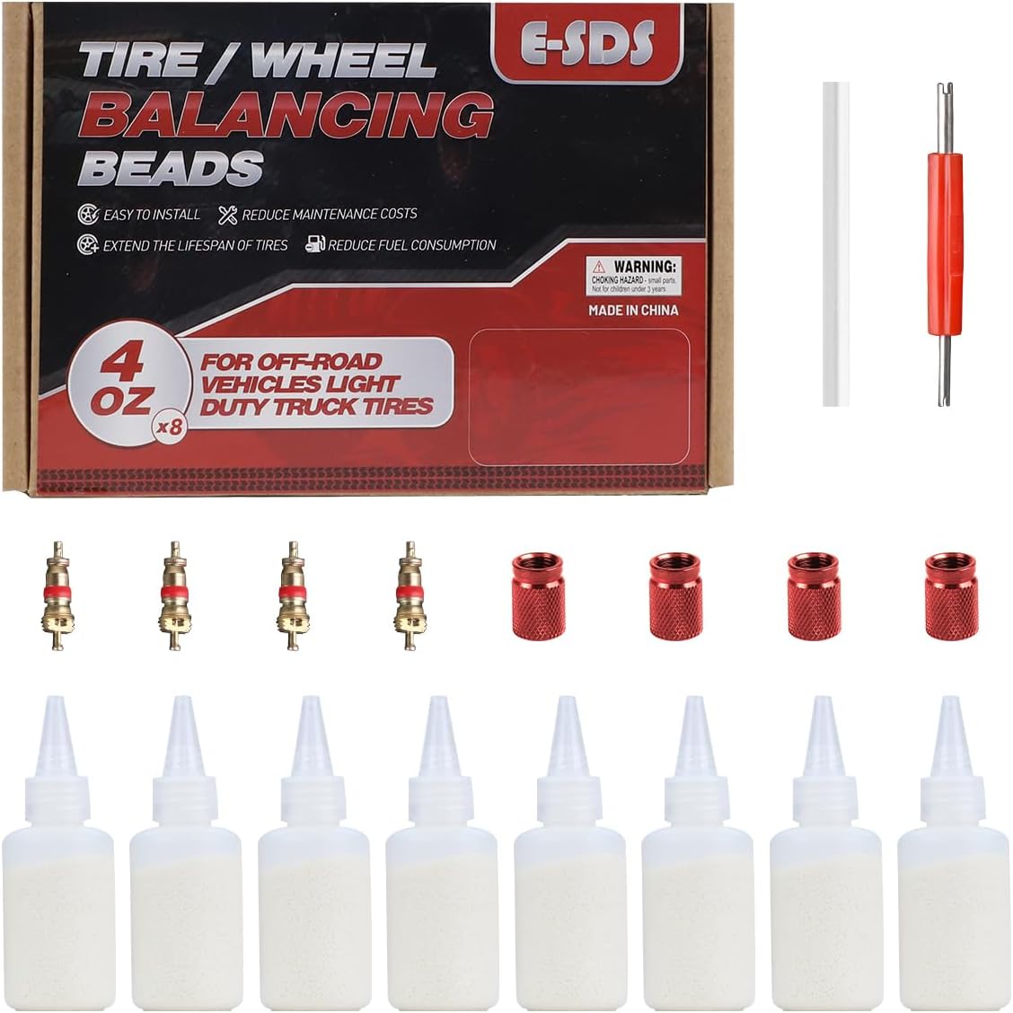 E-SDS Tire Balance Beads for Car, RV, Truck, and Motorcycle