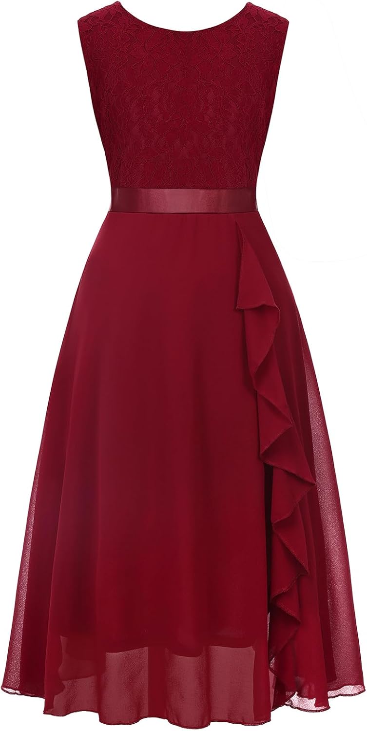 Girls Floral Lace Dress for Easter and Special Occasions