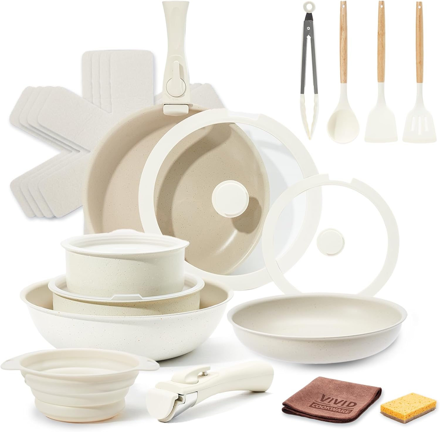 22Pcs Nonstick Cookware Set for Safe and Easy Cooking