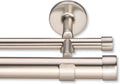 1-1/8 in Large Diameter Double Curtain Rod - Brushed Nickel Finish