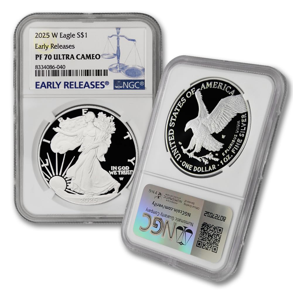 2025 W 1 oz American Silver Eagle Proof Coin PF-70 Ultra Cameo