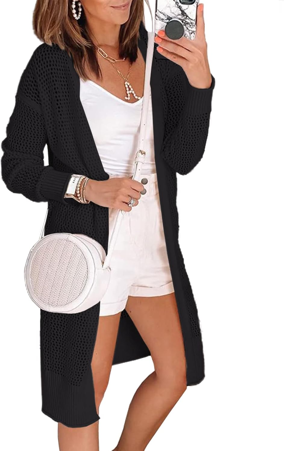 Misassy Womens Open Front Knit Sheer Cardigans for Summer Style
