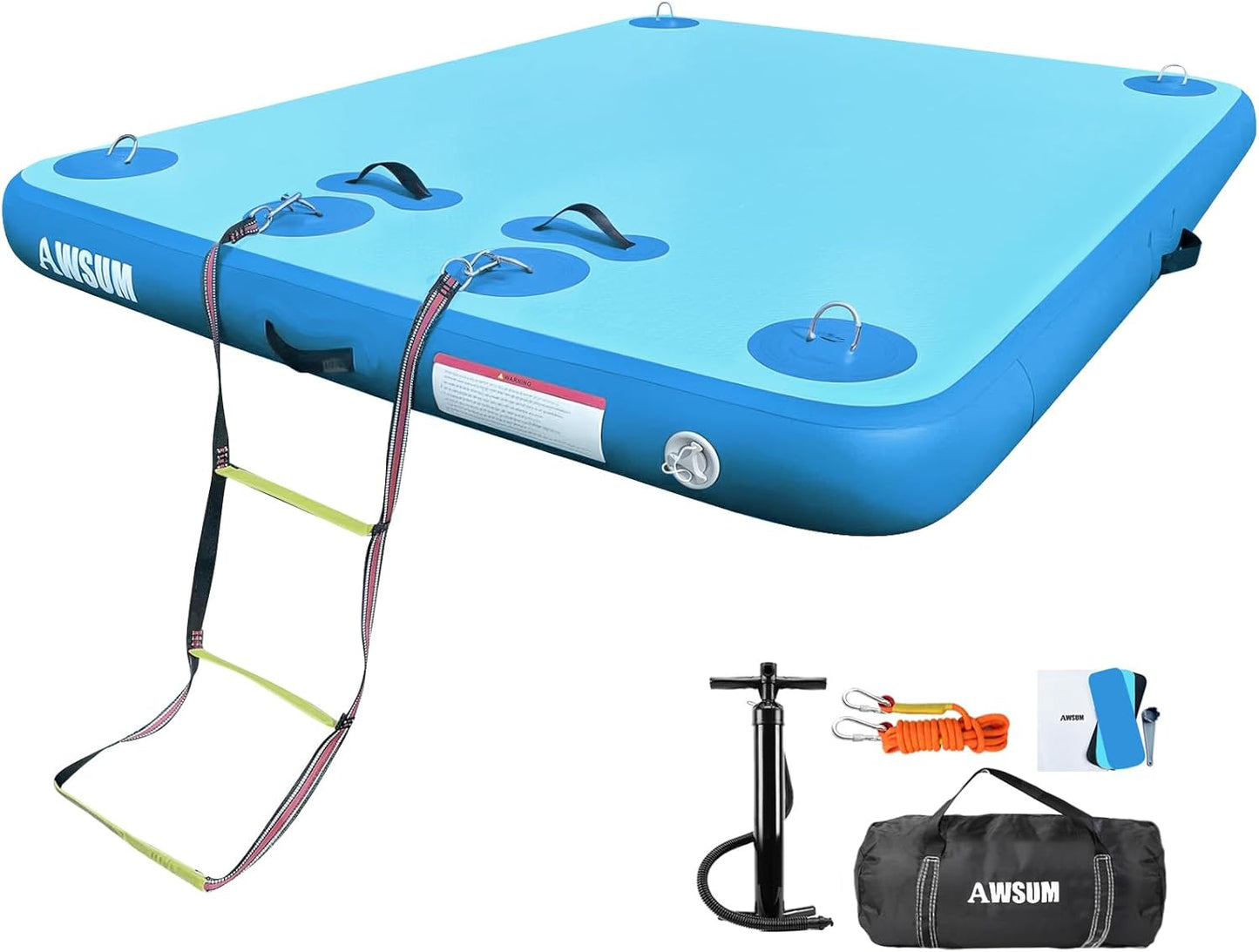 AWSUM Inflatable Floating Dock Platform for Lake Pool Beach