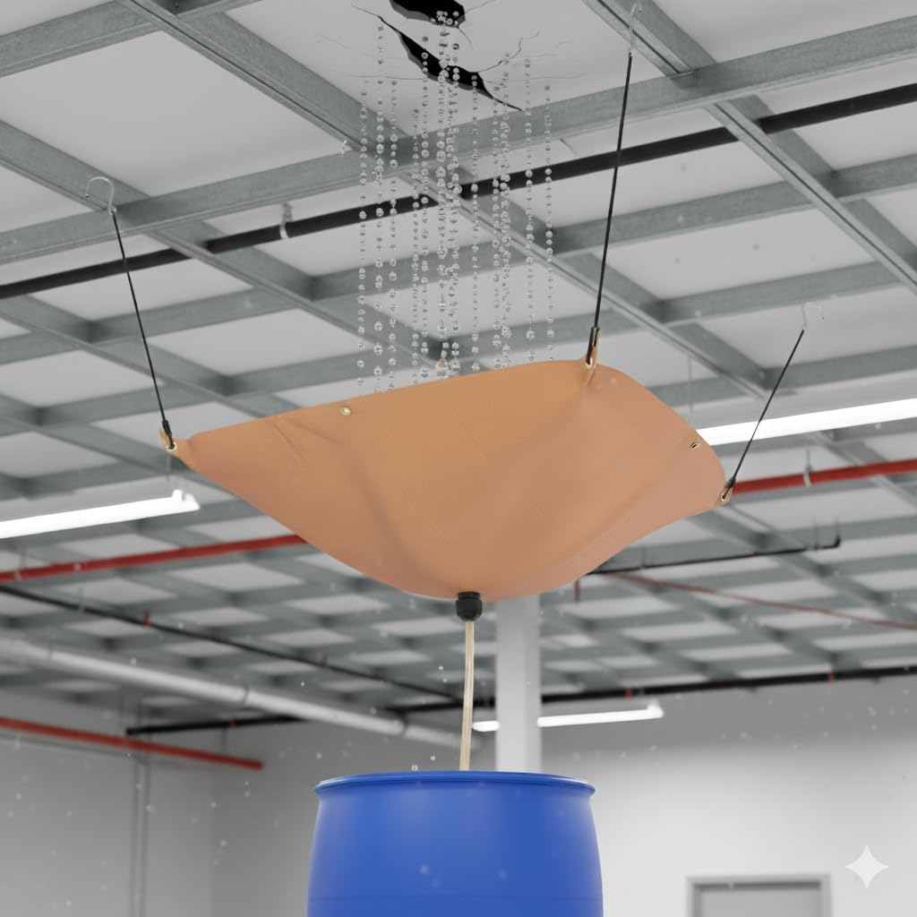 MOOFI Roof Ceiling Leak Diverter Tarp for Heavy Duty Use