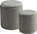 Round Set of 2 Ottoman with Storage Vanity Stool - Compact Storage
