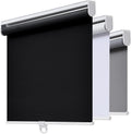 Cordless Roller Shades Blackout Blinds 21in x 72in Black - Room