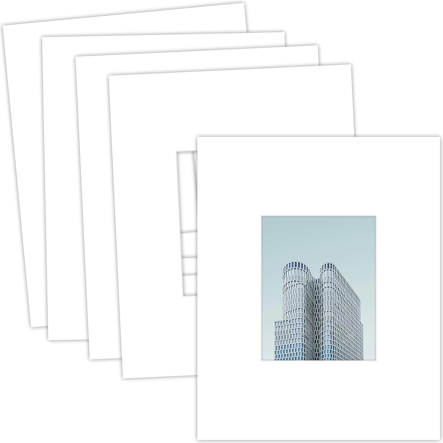 MBC Mat Board Center 5 Pack 16x20 White Picture Mats for Framing