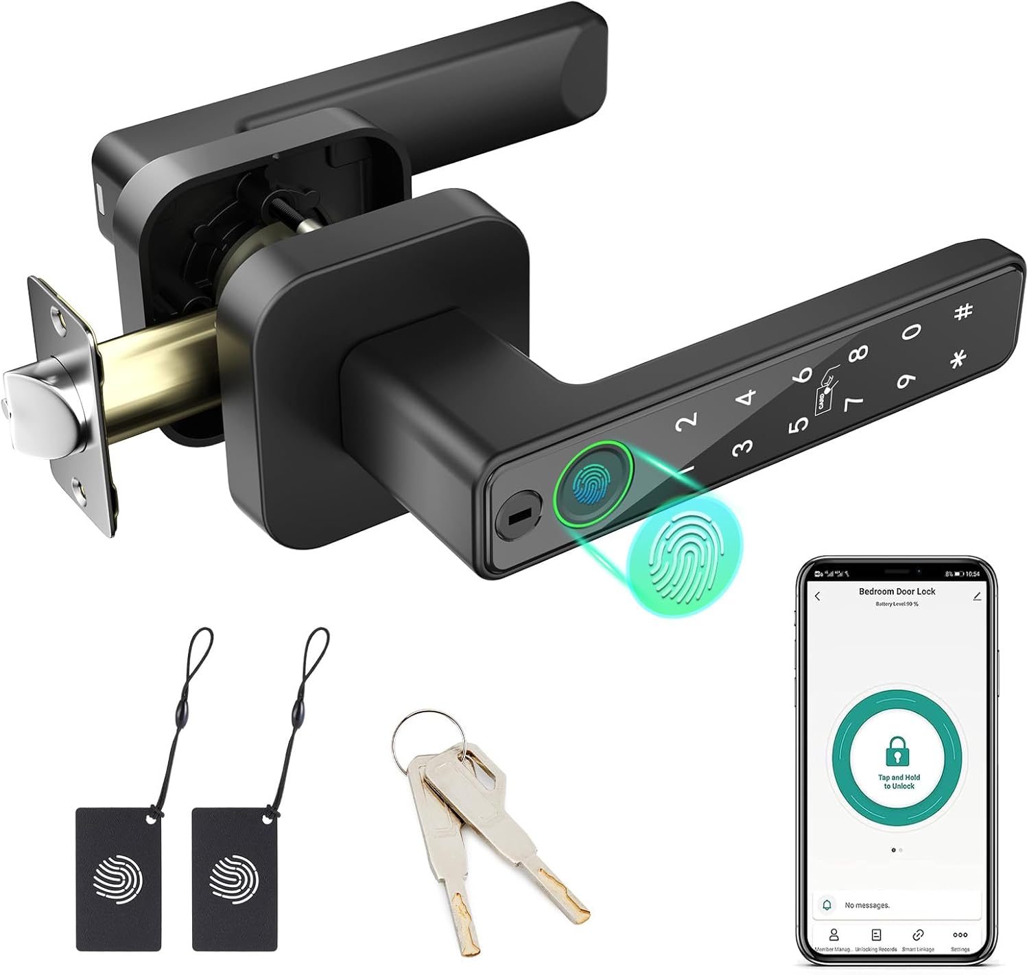 FITNATE Smart Fingerprint Door Lock with Keyless Entry Options