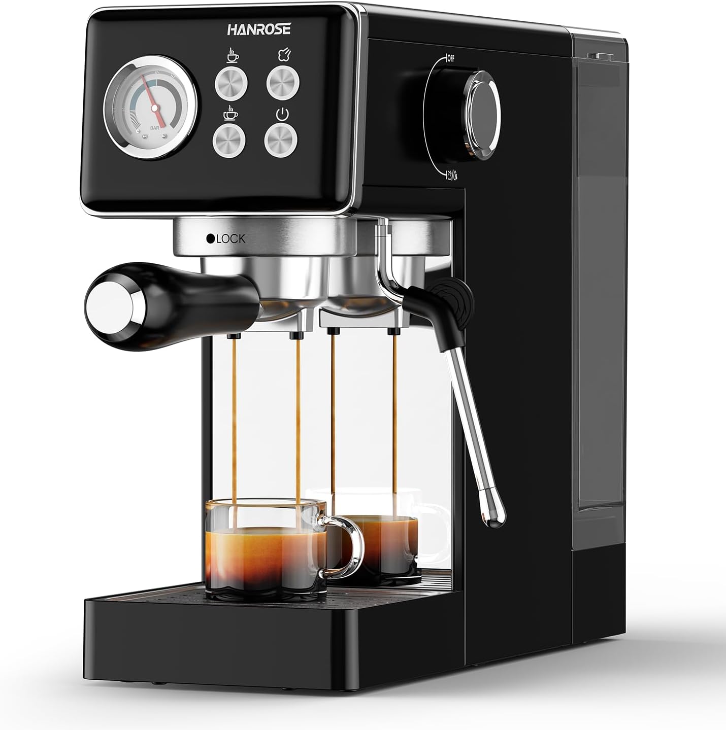 15-Bar Espresso Machine with Milk Frother by Hanrose