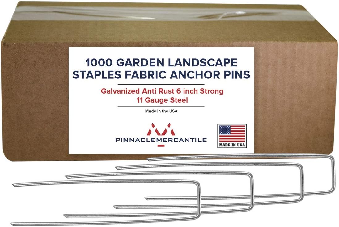 Pinnacle Mercantile 1000 Pack Garden Landscape Staples for Weeds