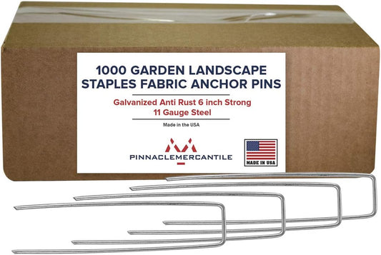 Pinnacle Mercantile 1000 Pack Garden Landscape Staples for Weeds