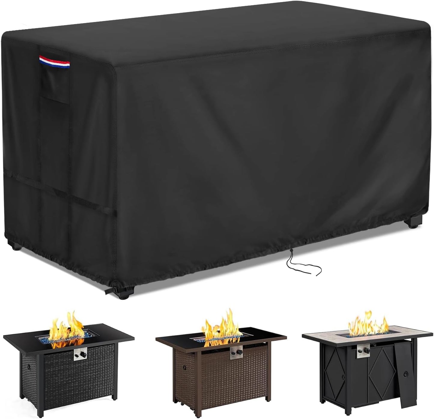Fire Pit Cover Rectangular 62 Inch - Heavy Duty Waterproof