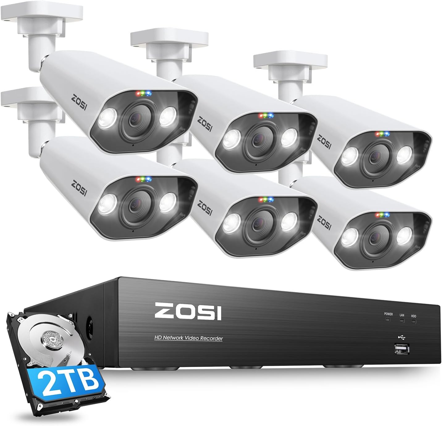 ZOSI 4K Security Camera System with 2TB HDD for Home Safety