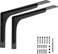 20 x 12 in Shelf Brackets Pack of 2 - Matte Black Heavy Duty L