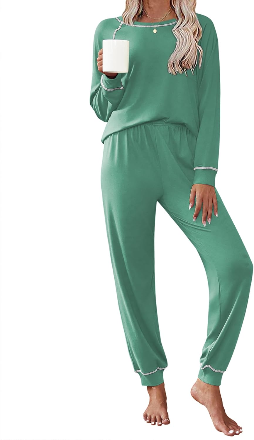 Ekouaer Pajamas Set for Women Soft Comfy Pjs Long Sleeve