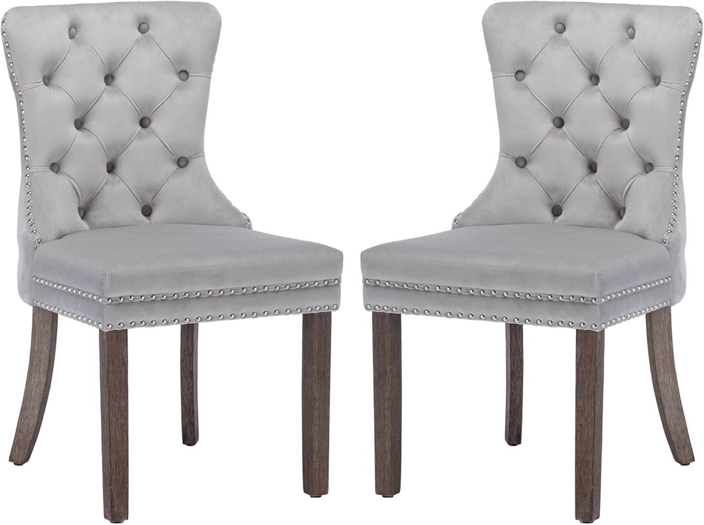 KCC Velvet Dining Chairs Set of 2 for Modern Kitchen Style