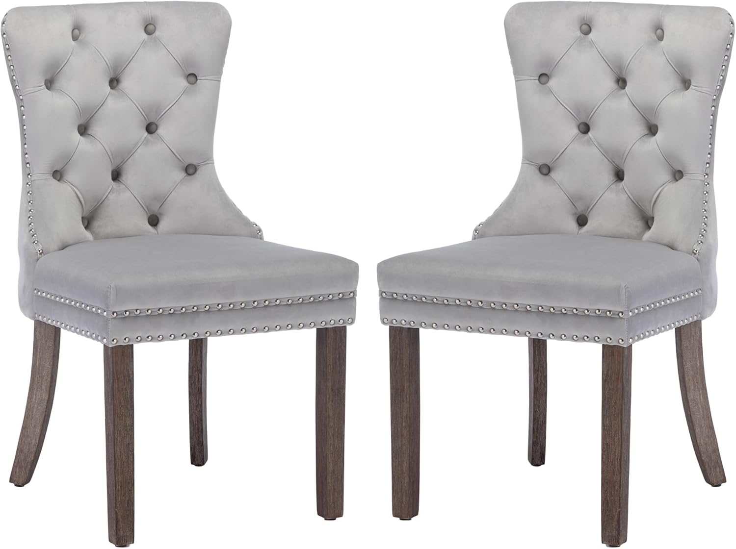 KCC Velvet Dining Chairs Set of 2 for Modern Kitchen Style