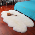 Sheepskin Area Rug Wool Rug Fur Carpet - Fluffy 4 x 6 ft Ivory