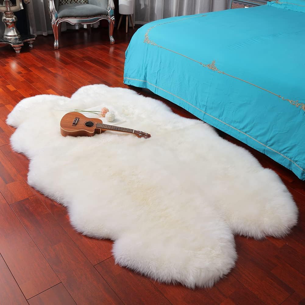 Genuine Sheepskin Area Rug for Living Room and Bedroom Decor