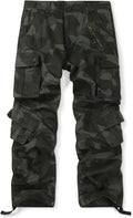 Men's Cotton Cargo Work Pants Baggy Camo for Men - 8 Pockets