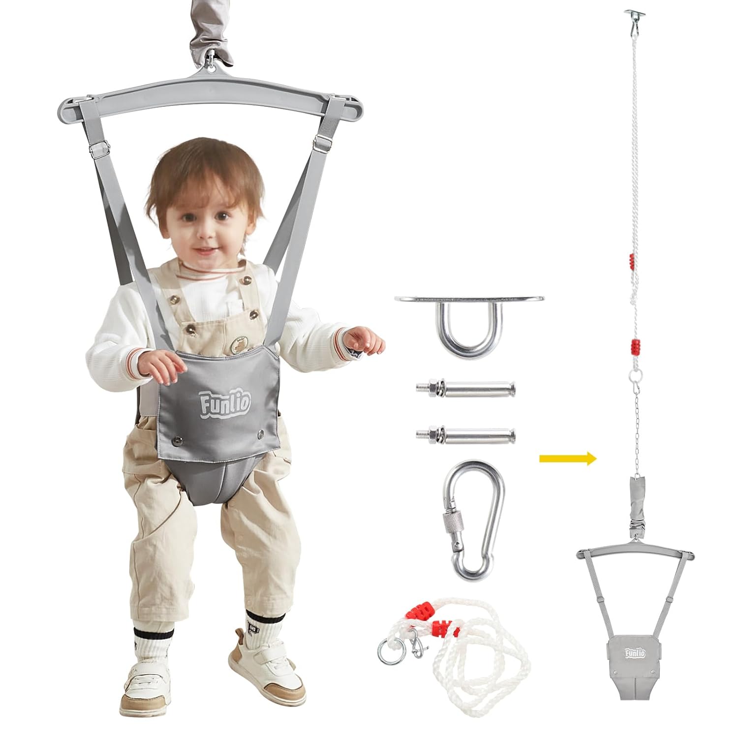 FUNLIO Baby Jumper with Ceiling Hook for Indoor/Outdoor Fun