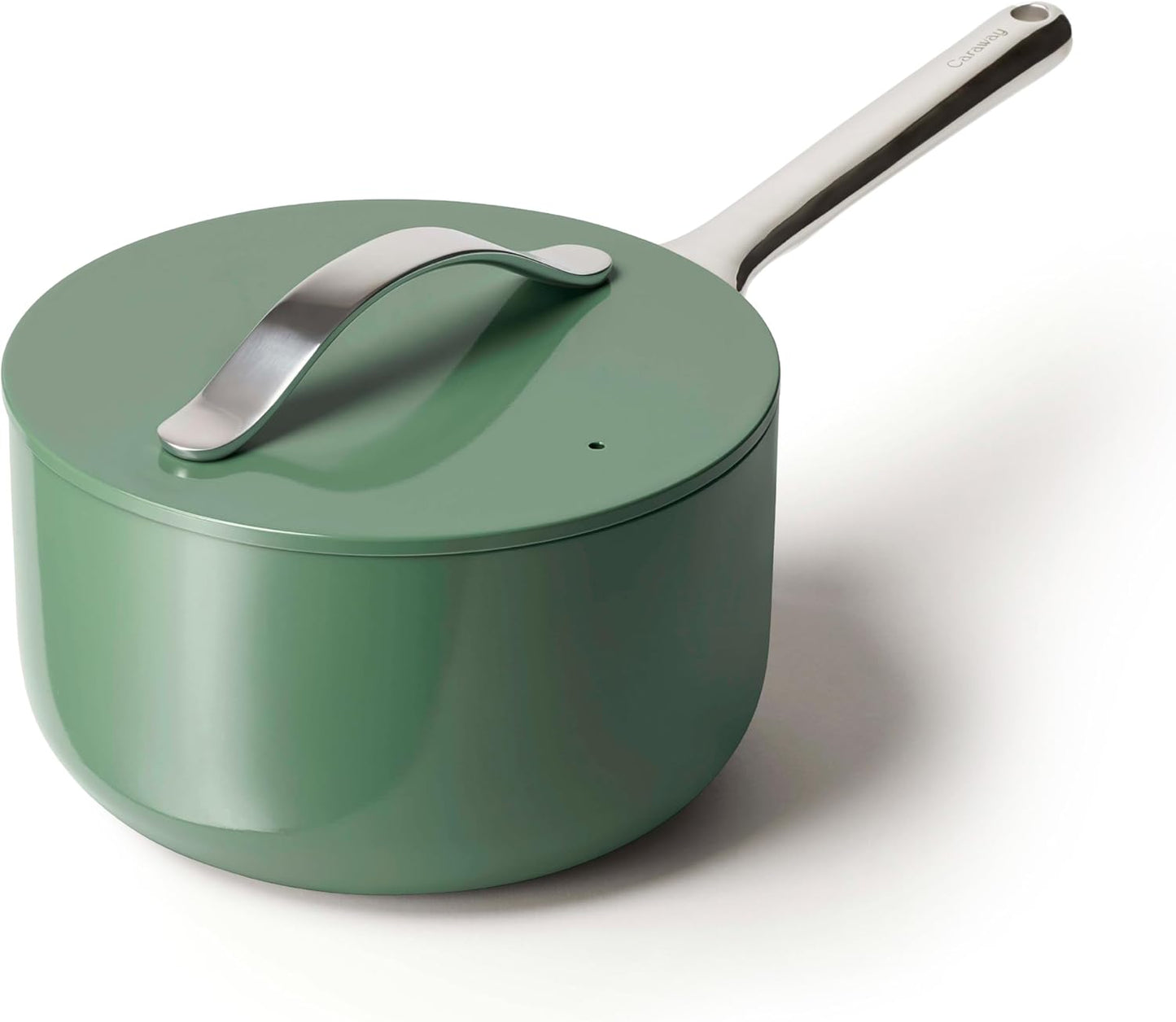 Caraway Nonstick Ceramic Sauce Pan - 3 Quart, Non Toxic & Safe