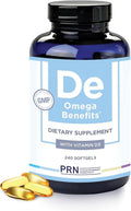 PRN DE Omega 3 Supplement 240 Softgels - rTG Omega 3 with Vitamin D