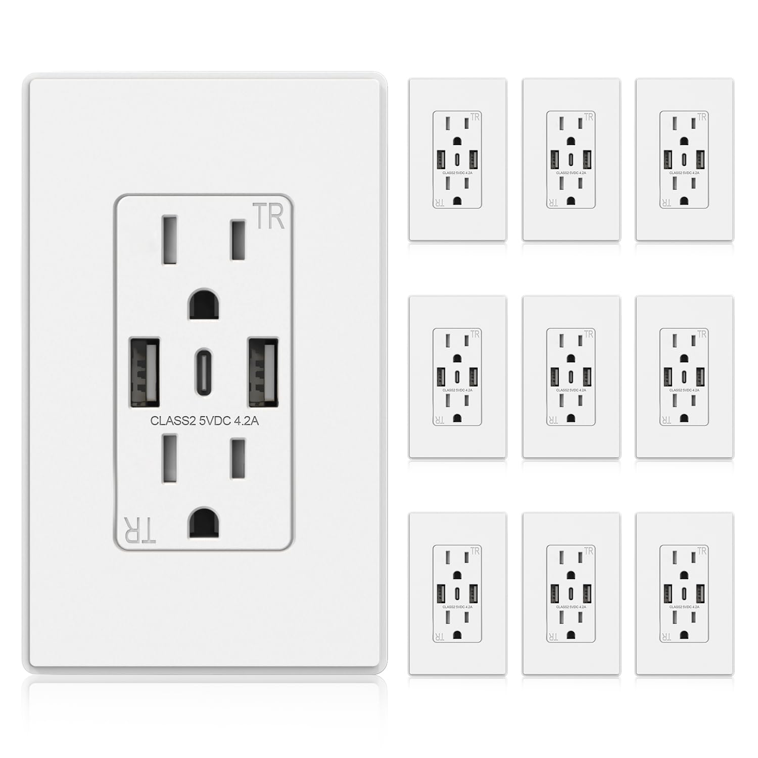ELEGRP USB Wall Outlets with 3 Ports for Efficient Charging