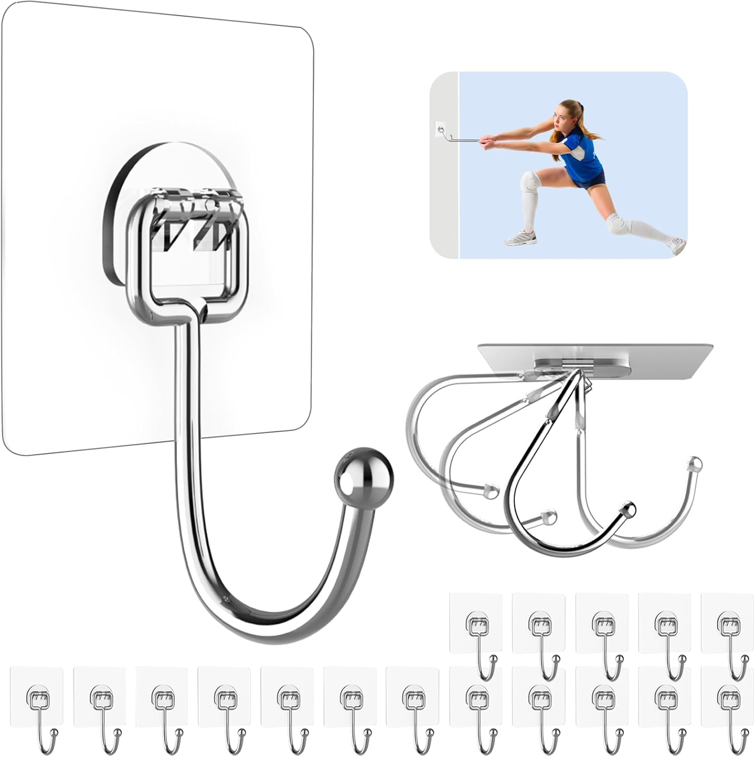 Ultra Strong Waterproof Stainless Steel Hooks - 20 Pack