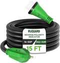 RVGUARD 50 Amp 15 ft RV Power Cord with Reverse Polarity Indicator