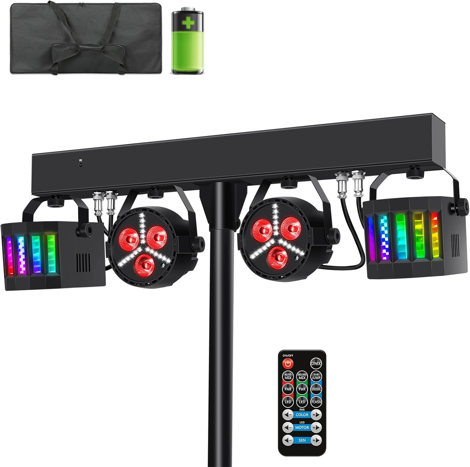 Rechargeable DJ Lights with Stand for Parties and Events